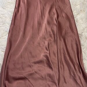 SHEIN Brown Maxi A-Line Skirt
